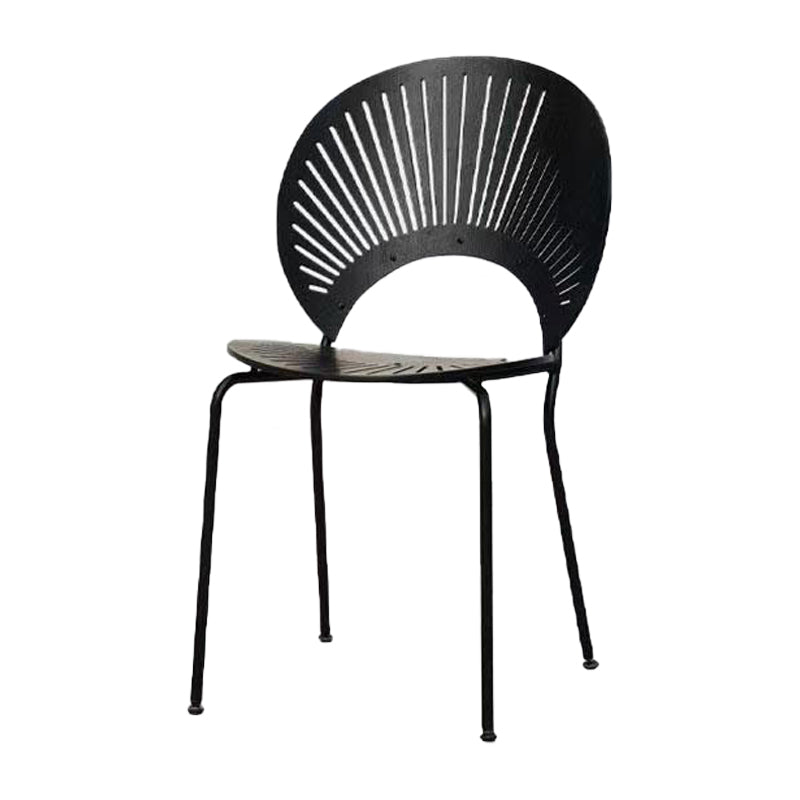 Silla de comedor de madera moderna, sillas de comedor sin brazos de metal para uso doméstico