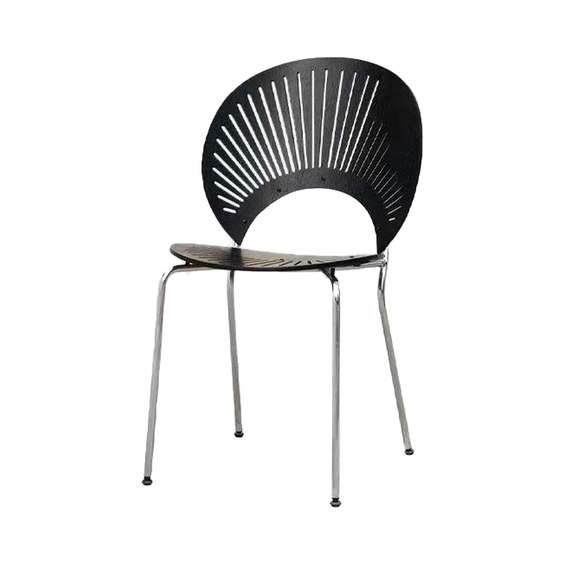 Silla de comedor de madera moderna, sillas de comedor sin brazos de metal para uso doméstico
