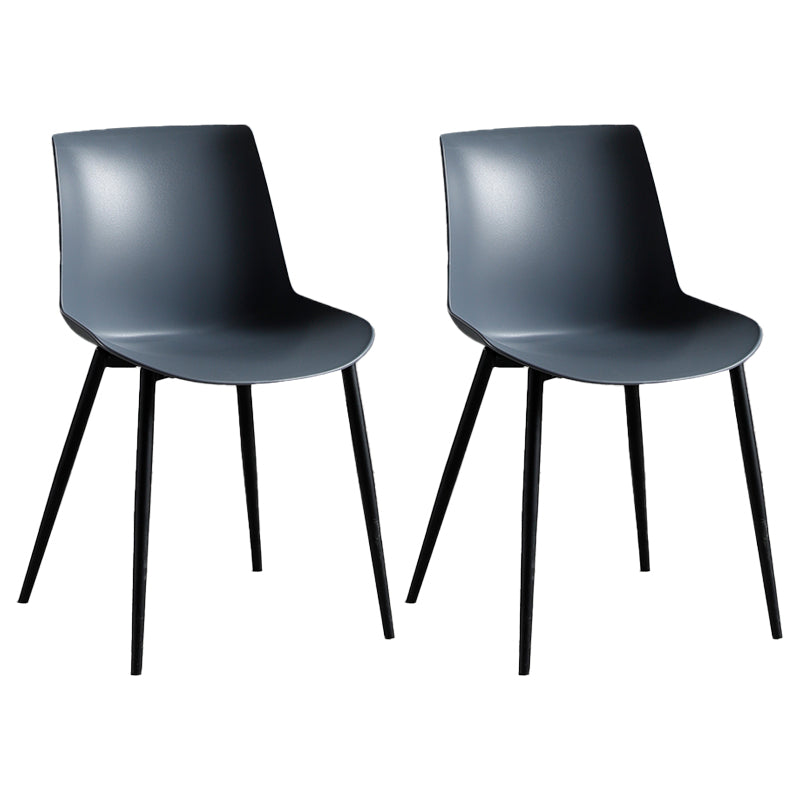 Silla de comedor de metal contemporáneo Silla de comedor con respaldo sólido para uso doméstico
