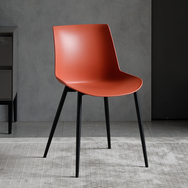 Silla de comedor de metal contemporáneo Silla de comedor con respaldo sólido para uso doméstico