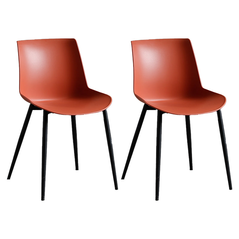Silla de comedor de metal contemporáneo Silla de comedor con respaldo sólido para uso doméstico
