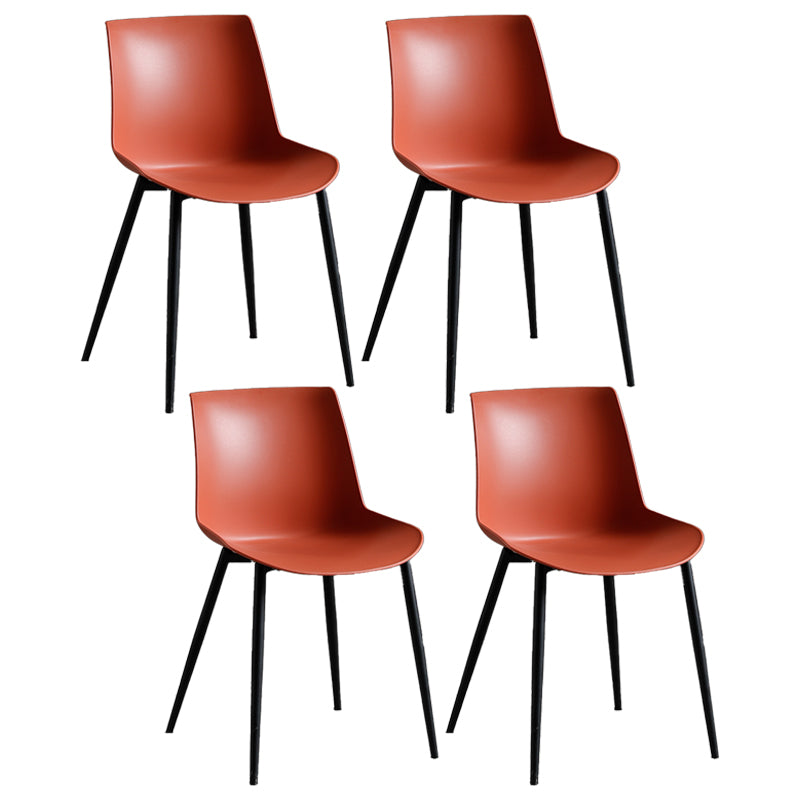 Silla de comedor de metal contemporáneo Silla de comedor con respaldo sólido para uso doméstico