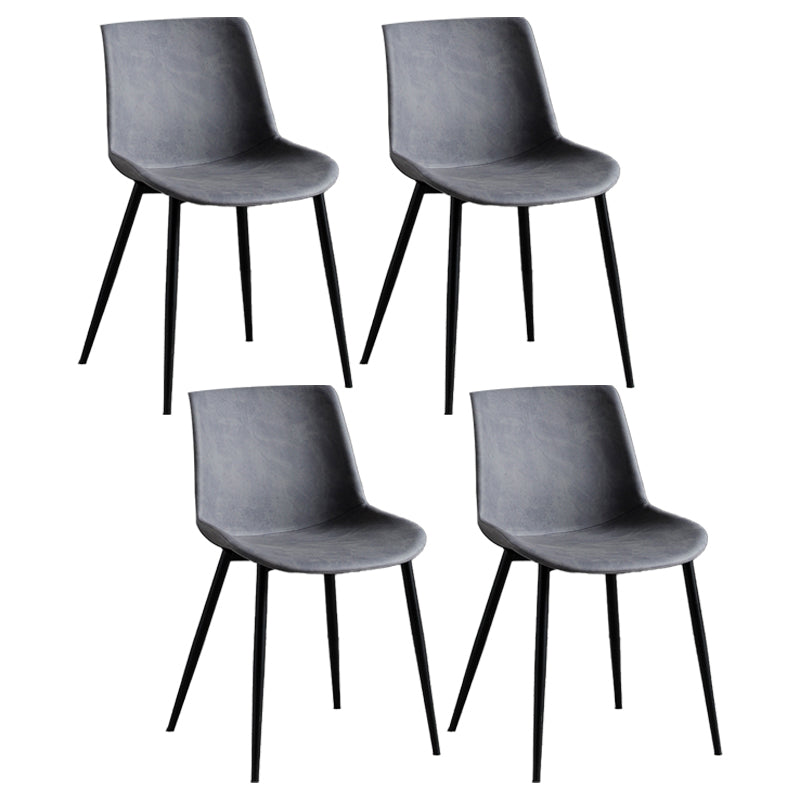 Silla de comedor de metal contemporáneo Silla de comedor con respaldo sólido para uso doméstico