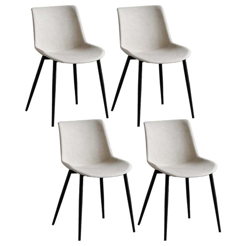 Silla de comedor de metal contemporáneo Silla de comedor con respaldo sólido para uso doméstico