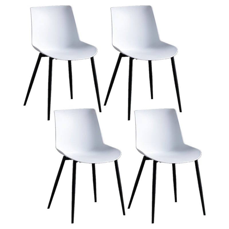 Silla de comedor de metal contemporáneo Silla de comedor con respaldo sólido para uso doméstico