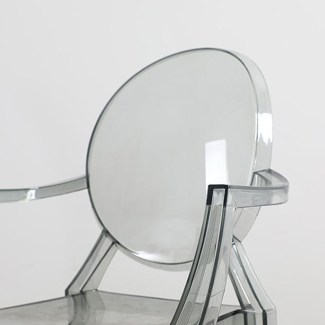 Silla de comedor de estilo escandinavo Silla de comedor de acrílico con respaldo abierto para el hogar con brazo