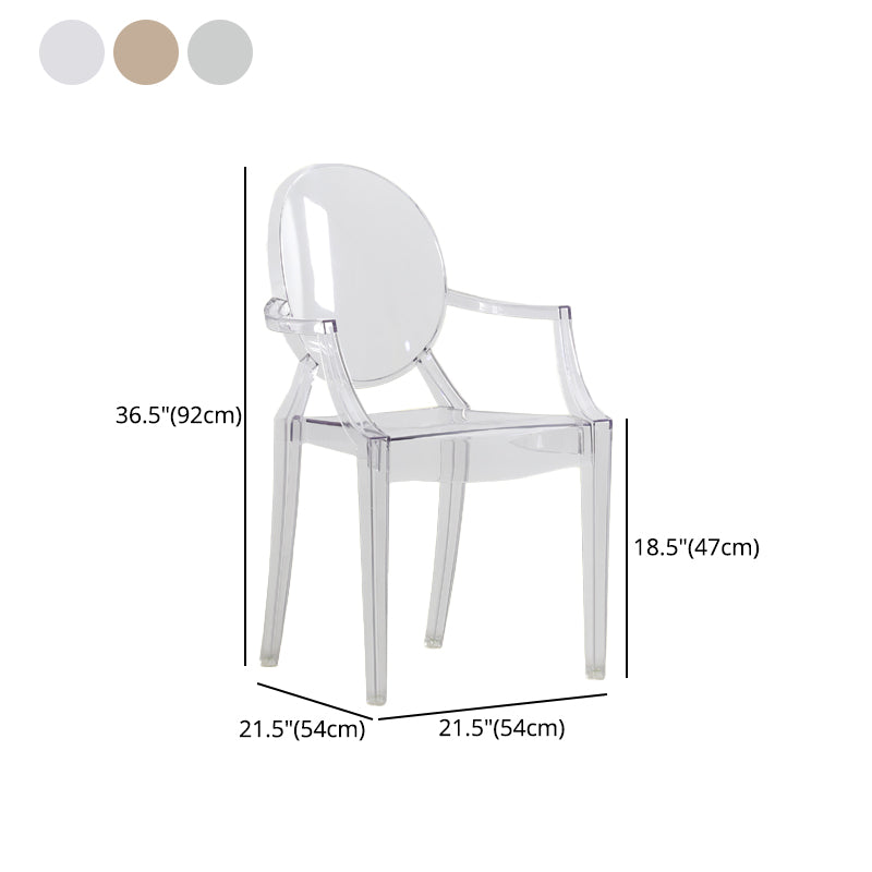 Silla de comedor de estilo escandinavo Silla de comedor de acrílico con respaldo abierto para el hogar con brazo