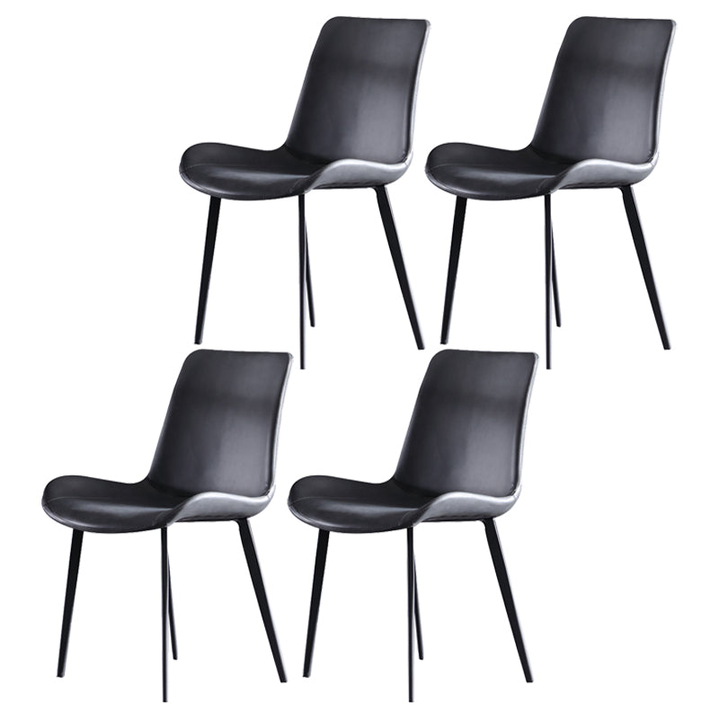 Silla de comedor de estilo moderno, sillas auxiliares de cocina sin brazos con patas de metal