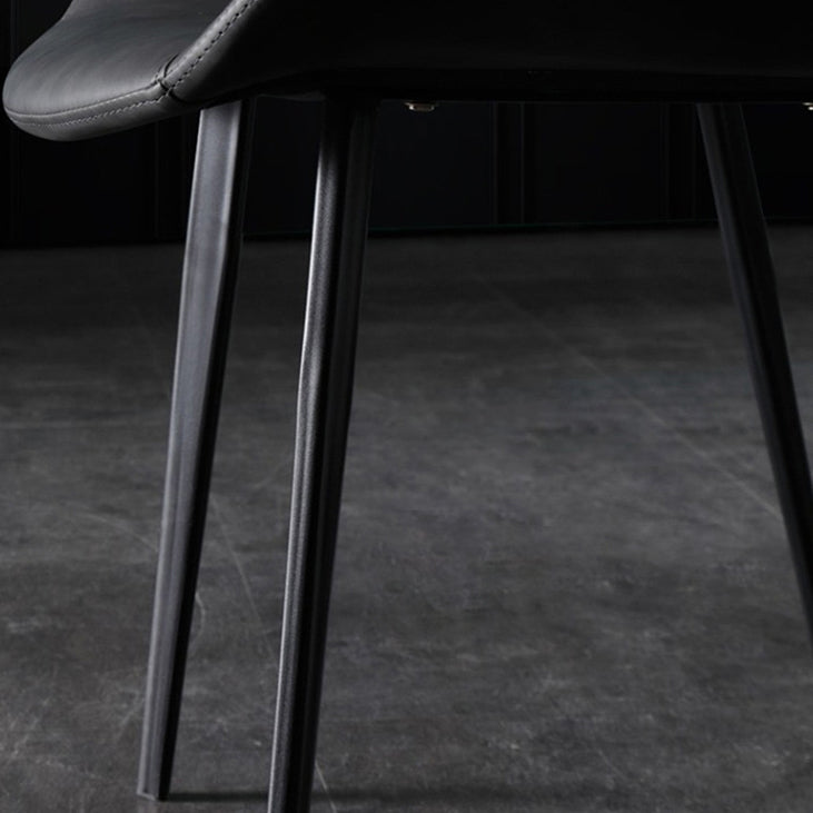 Silla de comedor de estilo moderno, sillas auxiliares de cocina sin brazos con patas de metal