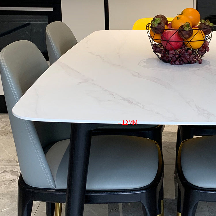 Rectangle Three-Color Dining Table Sintered Stone Table Luxury with 4 Legs