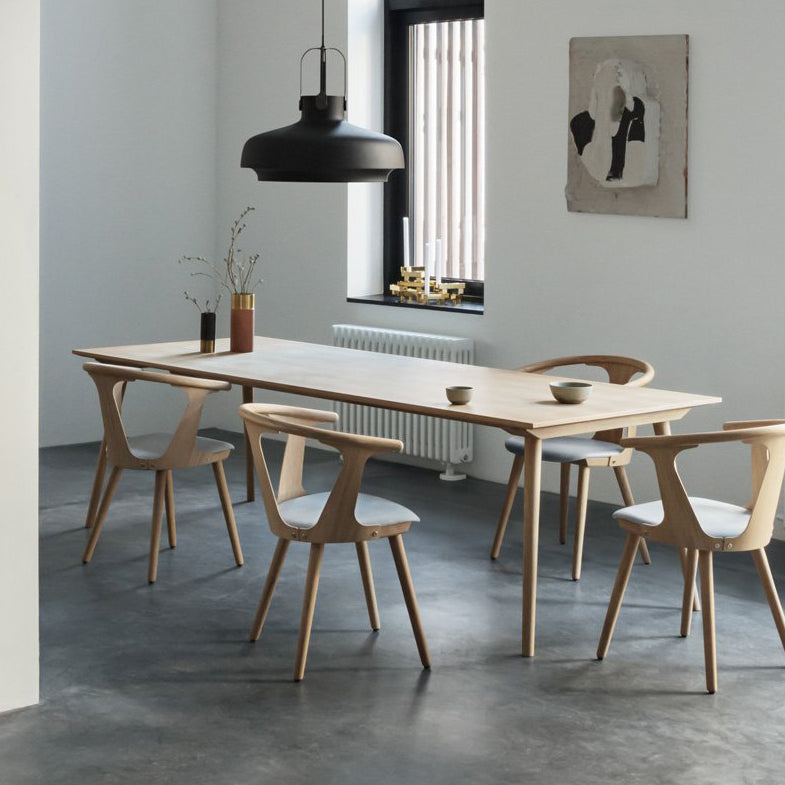 Rectangle Two-Color Dining Table Fir Solid Wood Table Modern with 4 Legs
