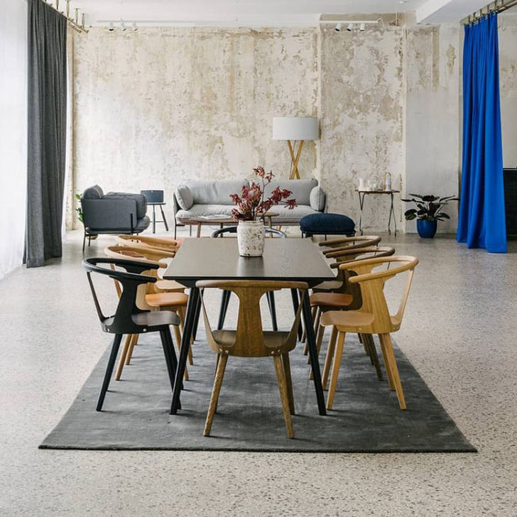 Rectangle Two-Color Dining Table Fir Solid Wood Table Modern with 4 Legs