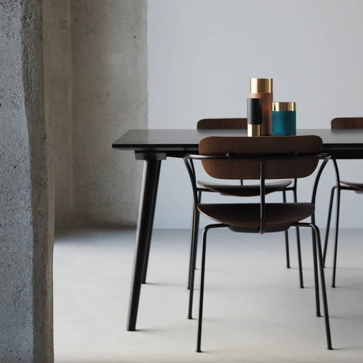 Rectangle Two-Color Dining Table Fir Solid Wood Table Modern with 4 Legs