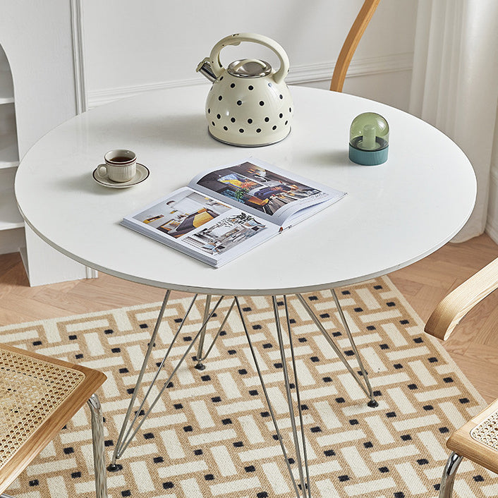Modern Style Dining Table Round Dining Table with Metal Base for Home Use