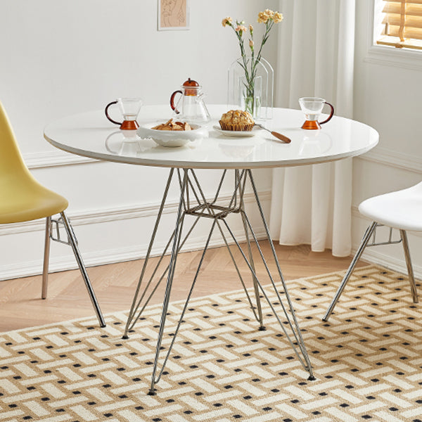 Modern Style Dining Table Round Dining Table with Metal Base for Home Use