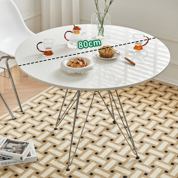 Modern Style Dining Table Round Dining Table with Metal Base for Home Use