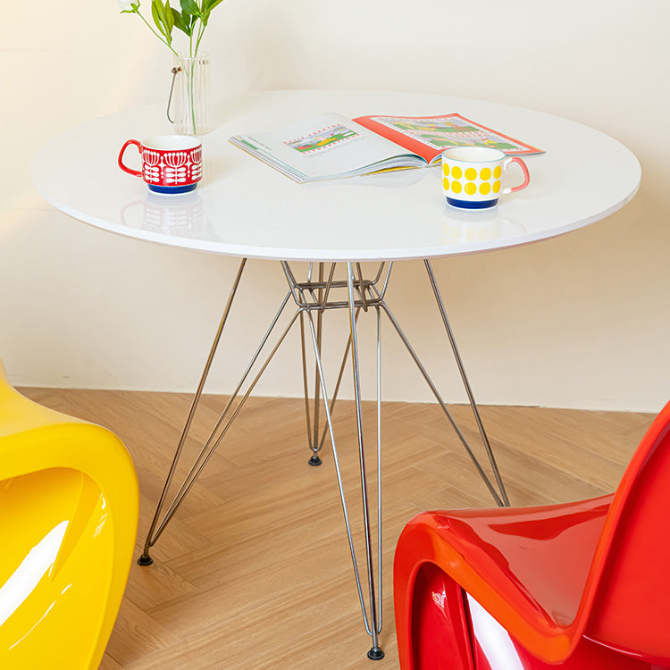 Modern Style Dining Table Round Dining Table with Metal Base for Home Use
