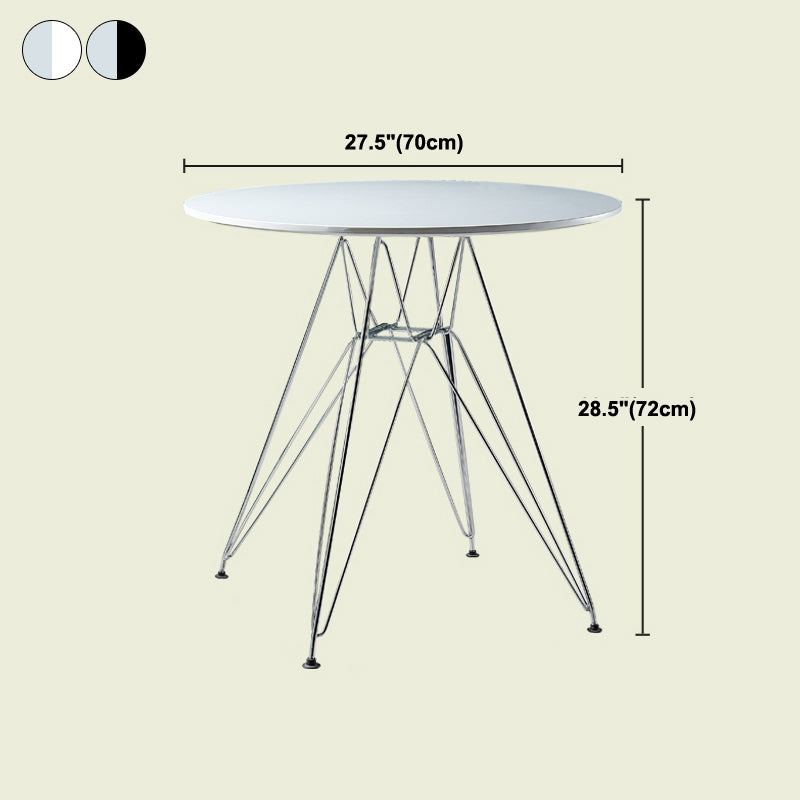 Modern Style Dining Table Round Dining Table with Metal Base for Home Use
