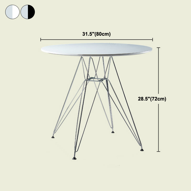 Modern Style Dining Table Round Dining Table with Metal Base for Home Use
