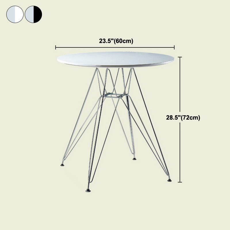 Modern Style Dining Table Round Dining Table with Metal Base for Home Use