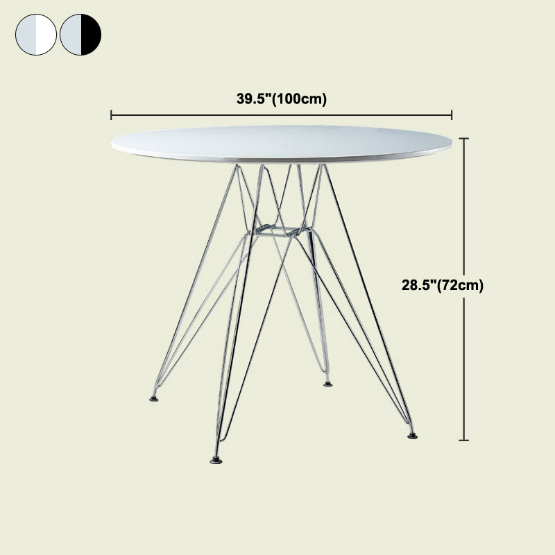 Modern Style Dining Table Round Dining Table with Metal Base for Home Use