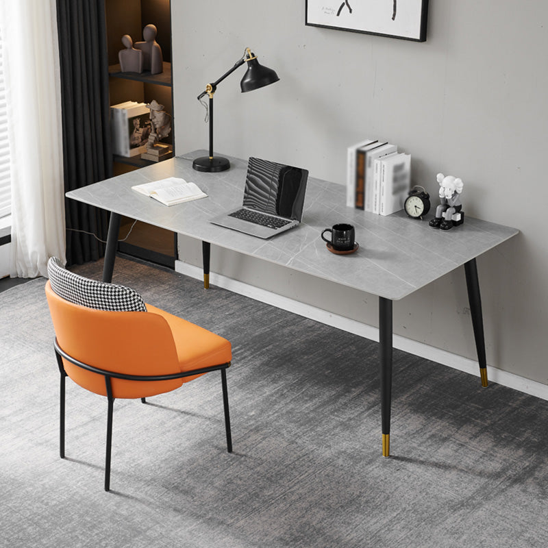 Rechthoek traditionele luxe tafel gesinterde stenen tafel met 4 zwarte poten