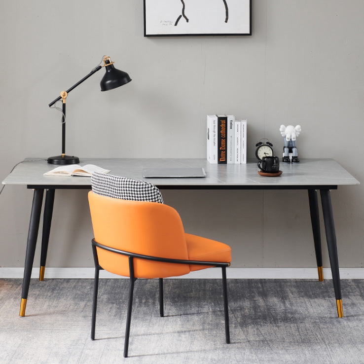 Rechthoek traditionele luxe tafel gesinterde stenen tafel met 4 zwarte poten