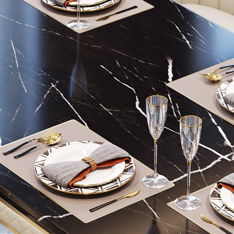 Rectangle Traditional Luxury Dining Table 4 Black Solid Wood Legs Table for Dining Room