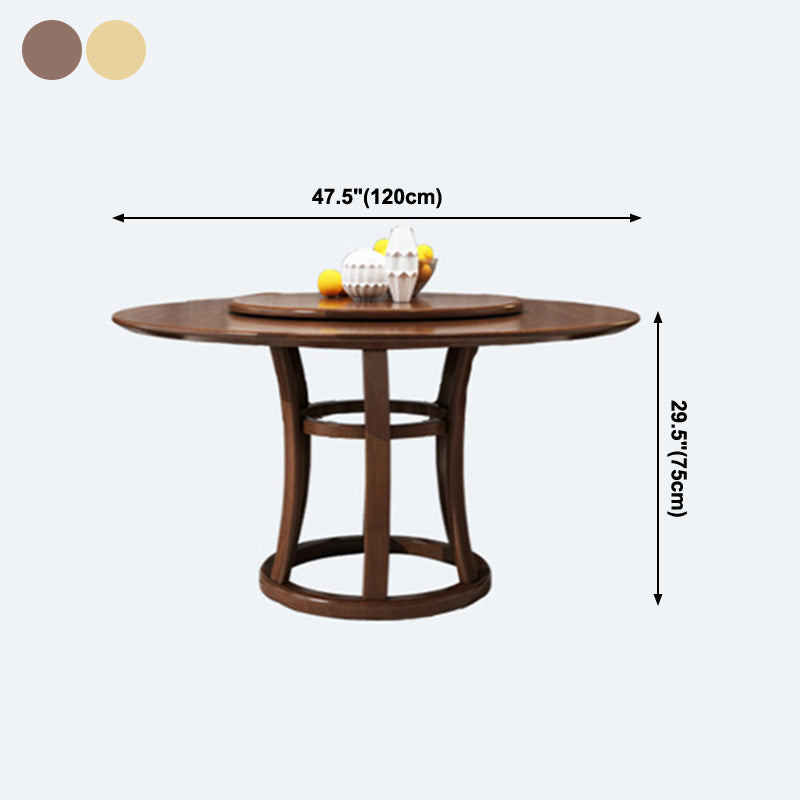 Mesa de madera maciza redonda minimalista Mesa de comedor estándar de cocina con base de pedestal