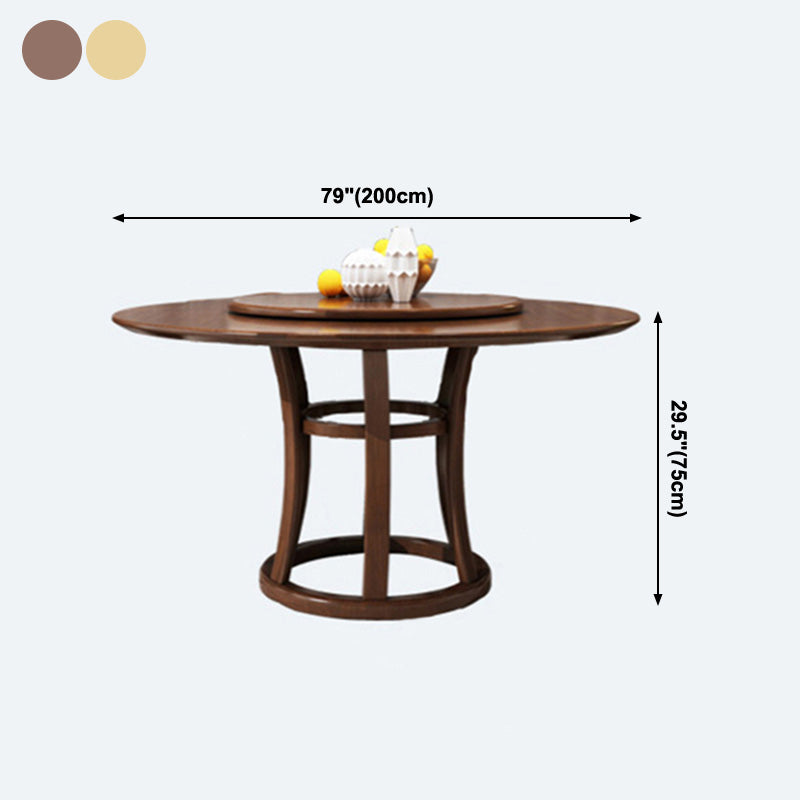 Mesa de madera maciza redonda minimalista Mesa de comedor estándar de cocina con base de pedestal