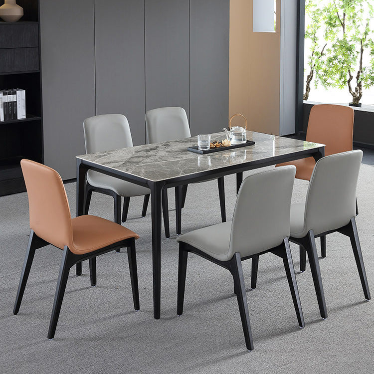 Rechthoek 4 poten industriële tafel grijze tonus vaste tafel van gesinterde steen