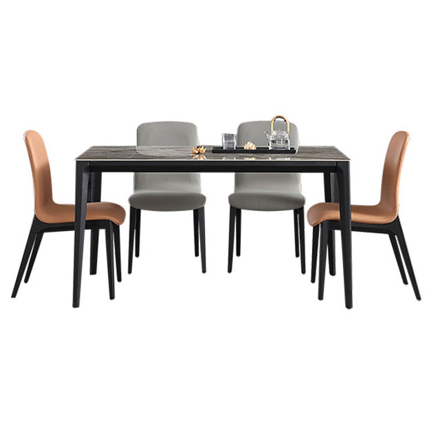 Rechthoek 4 poten industriële tafel grijze tonus vaste tafel van gesinterde steen