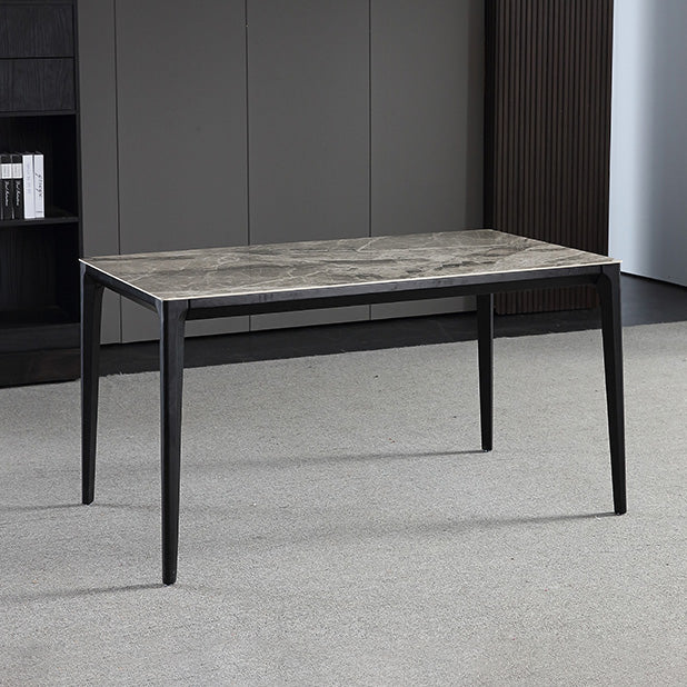 Rechthoek 4 poten industriële tafel grijze tonus vaste tafel van gesinterde steen