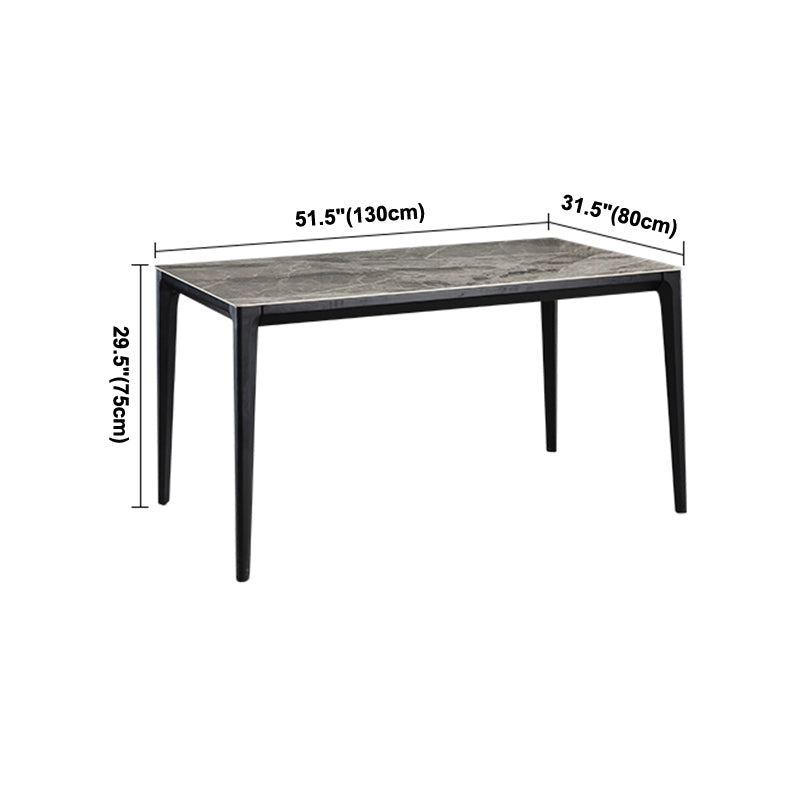 Rechthoek 4 poten industriële tafel grijze tonus vaste tafel van gesinterde steen