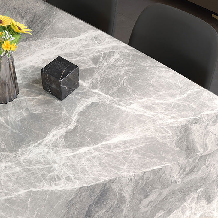 Mesa de comedor de lujo rectángulo Tono gris FIJA Mesa fija de piedra sinterizada