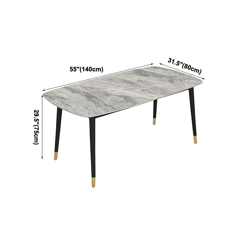 Mesa de comedor de lujo rectángulo Tono gris FIJA Mesa fija de piedra sinterizada