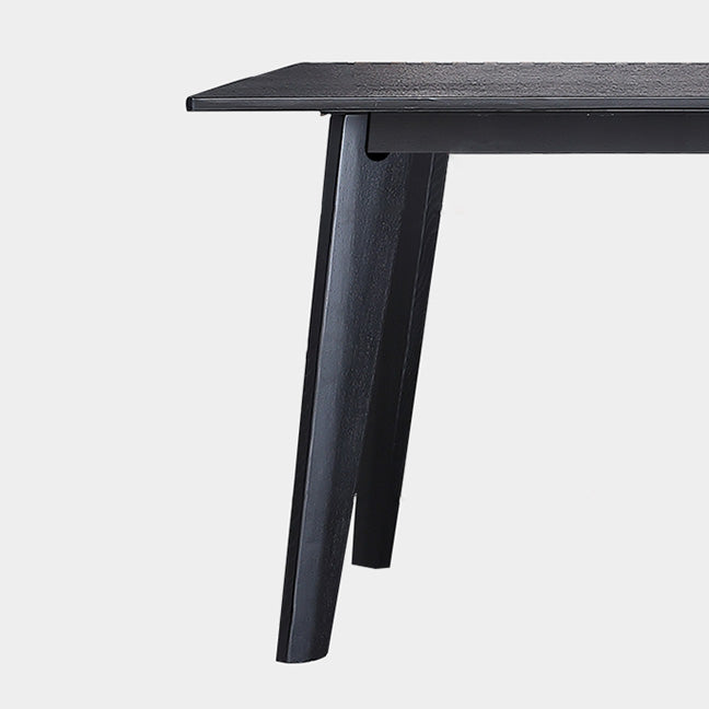 Rectangle 4 Legs Industrial Table Black Fixed Table of Sintered Stone