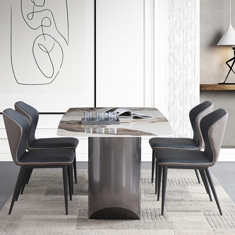 Metal Traditional Luxury Table Rectangular Sintered Stone Table
