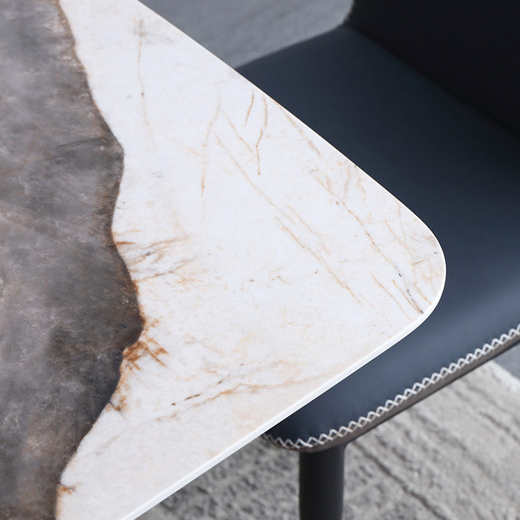 Metal Traditional Luxury Table Rectangular Sintered Stone Table