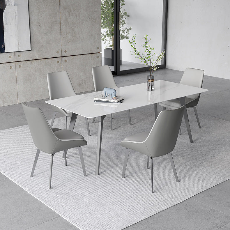 Luxury Sintered Stone Top Table Rectangle Table with 4 Legs for Restaurant