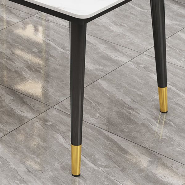 Mesa de piedra sinterizada de cocina industrial Mesa de comedor rectangular estándar con 4 patas Base