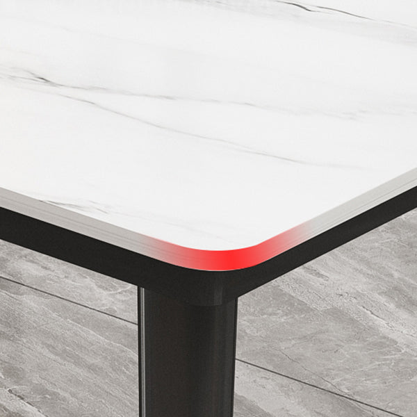 Mesa de piedra sinterizada de cocina industrial Mesa de comedor rectangular estándar con 4 patas Base