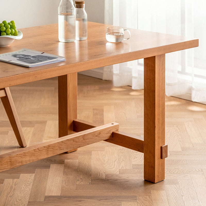 Rectangle Trestle Furniture Pine Solid Wood Dining Room Collection for Home