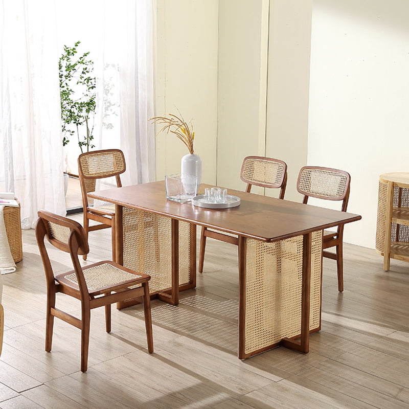 Mesa de comedor de doble pedestal rectángulo muebles de estilo moderno para interiores