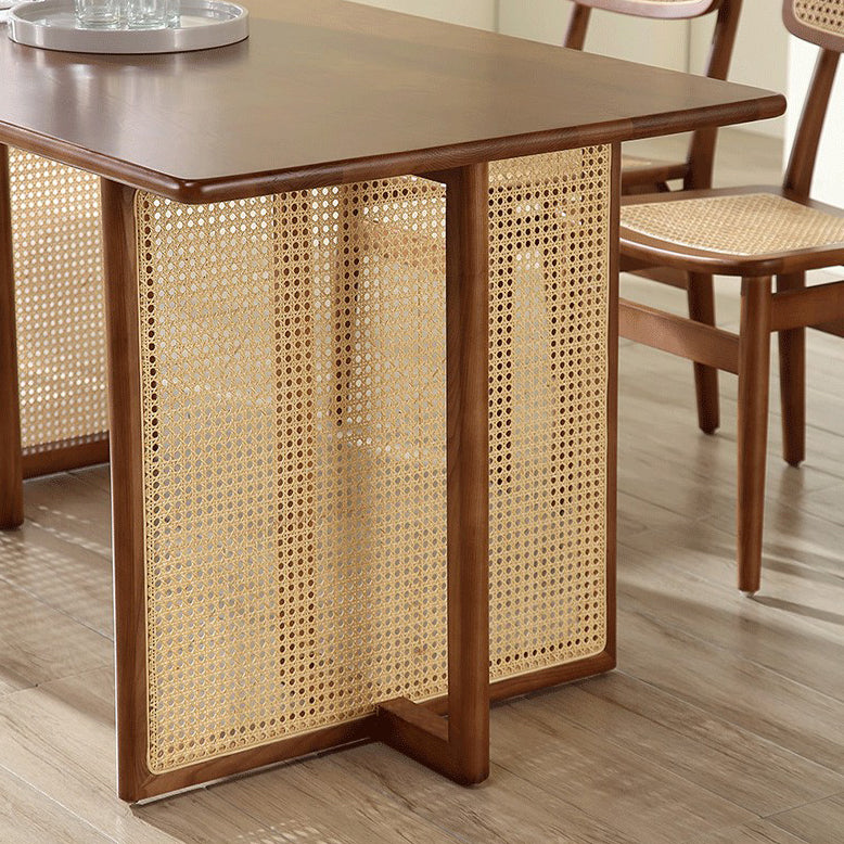 Mesa de comedor de doble pedestal rectángulo muebles de estilo moderno para interiores
