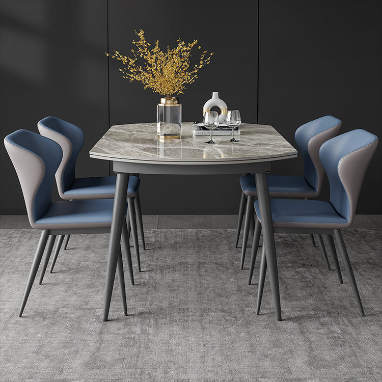 Mesa de piedra sinterizada moderna mesa de comedor de cocina estándar en gris