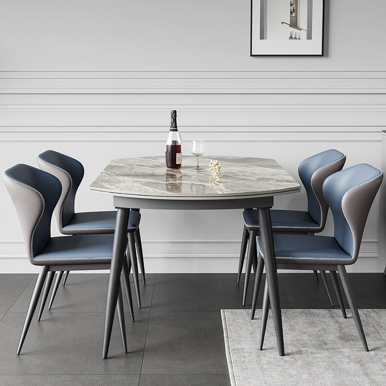 Mesa de piedra sinterizada moderna mesa de comedor de cocina estándar en gris