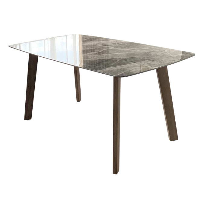 Eigentijdse gesinterde stenen eettafel rechthoekige vorm eettafel met 4 poten tafel