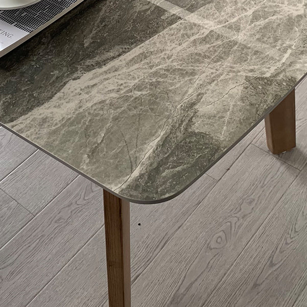 Eigentijdse gesinterde stenen eettafel rechthoekige vorm eettafel met 4 poten tafel