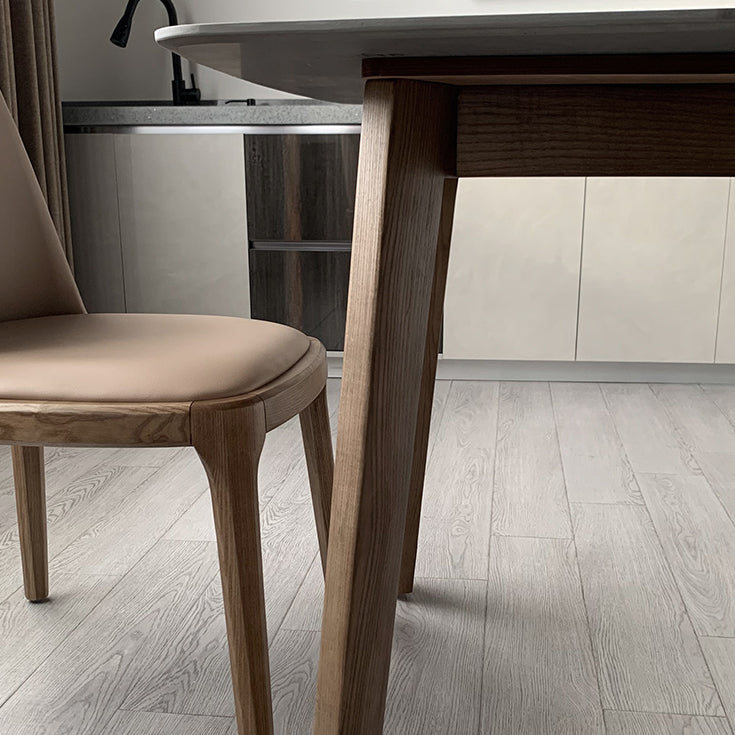 Eigentijdse gesinterde stenen eettafel rechthoekige vorm eettafel met 4 poten tafel